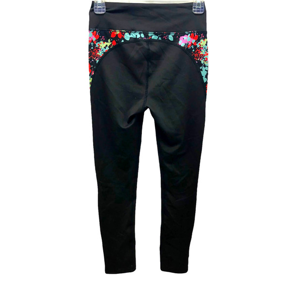 Anthropologie Daily Practice NWT Sofia Leggings Black & Colorful Floral … - Picture 2 of 10